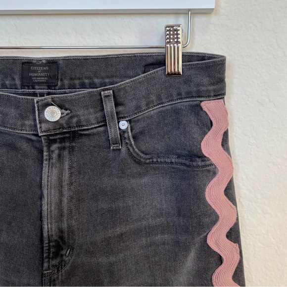 Citizens Of Humanity Black Jeans with Pink Trim - Picture 6 of 8